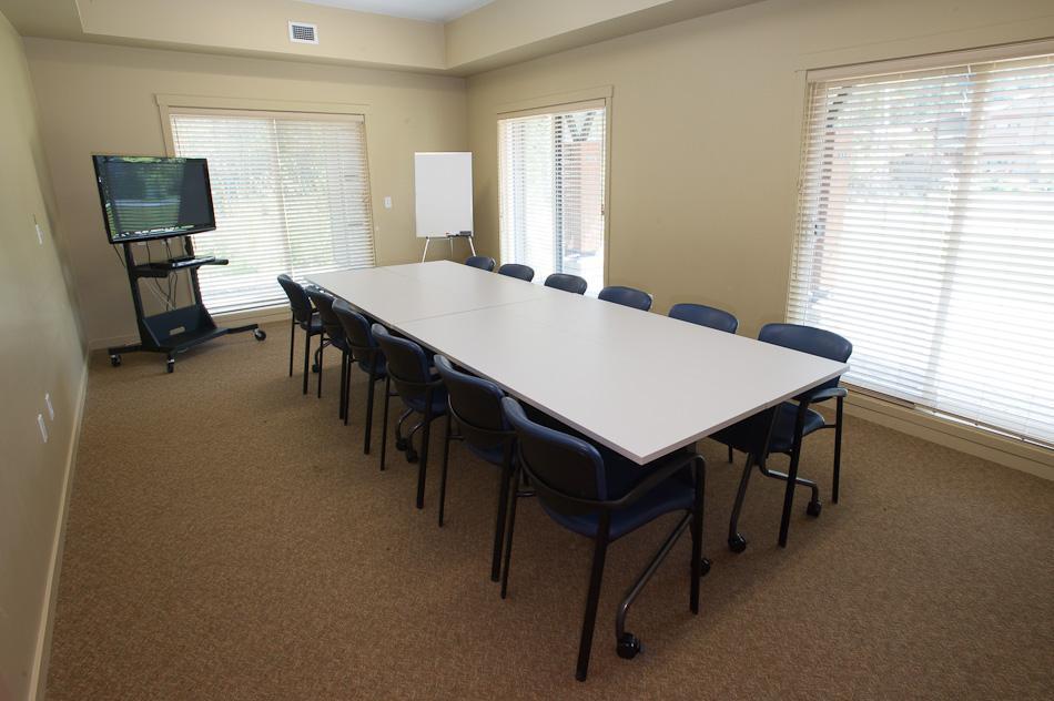 Conference room with table and chairs
