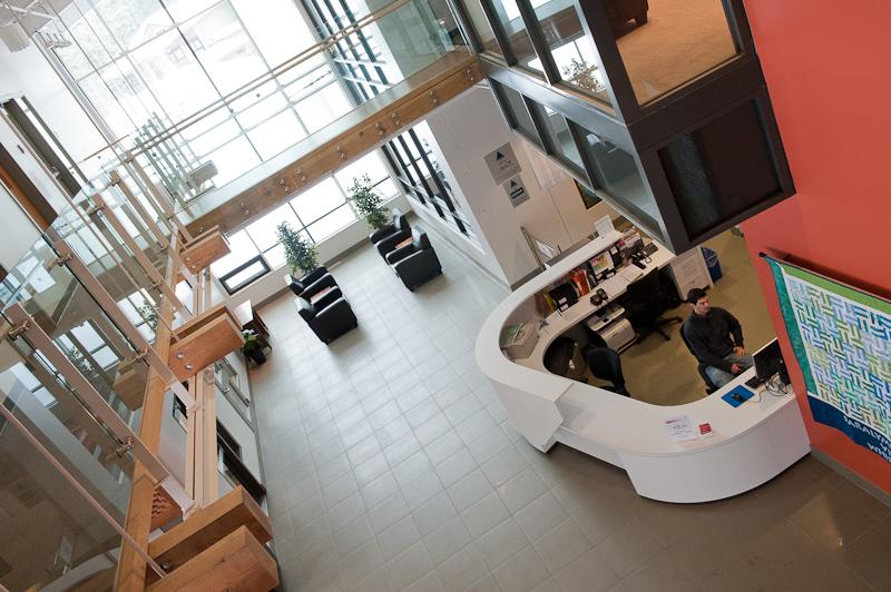 Lobby area of sports centre